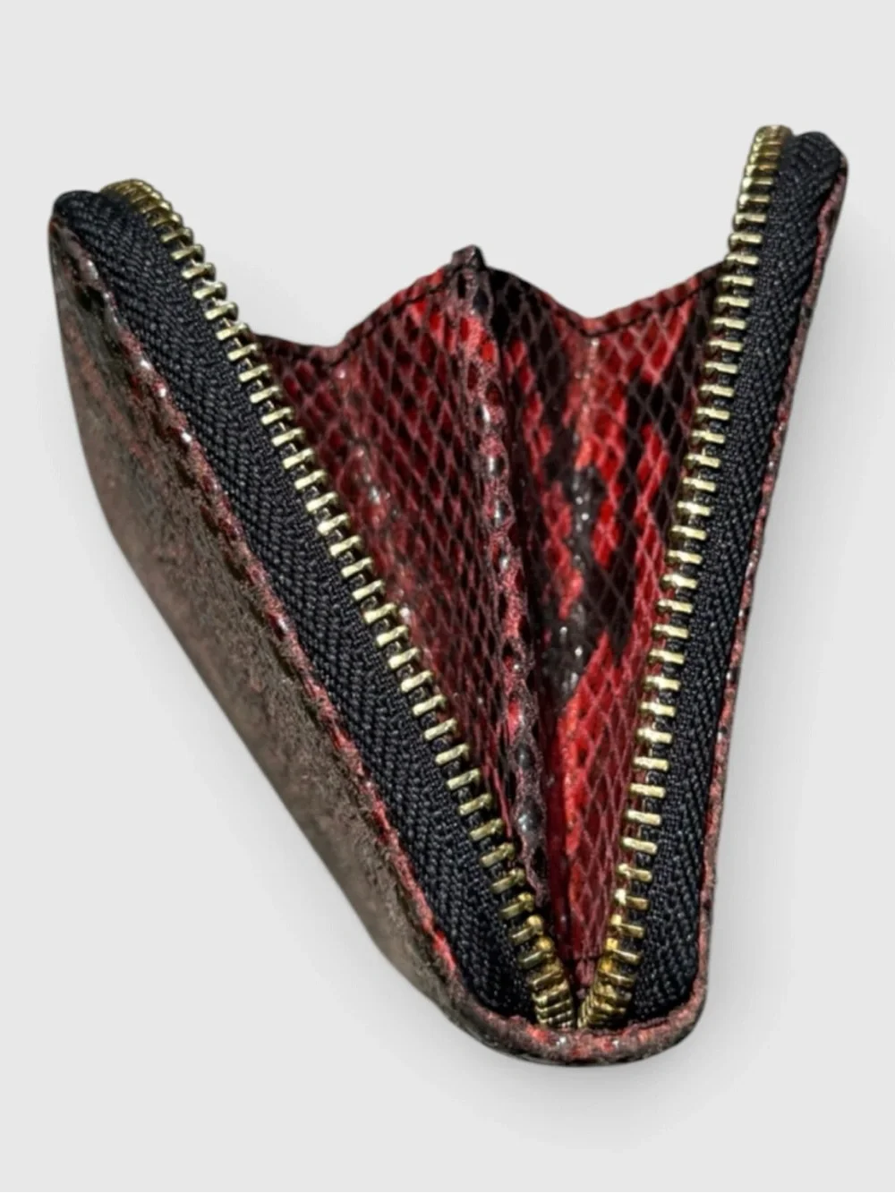 Kurt Geiger RARE Red and Black Snake-Print Long Wallet